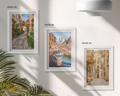 Stenska galerija slik Očarljive ulice in fontane v slikoviti arhitekturi