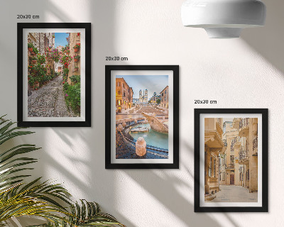 Stenska galerija slik Očarljive ulice in fontane v slikoviti arhitekturi