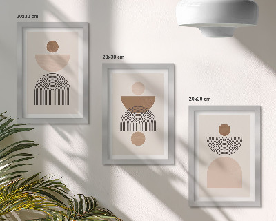 Stenska galerija slik Abstraktne oblike v odtenkih rjave in bež