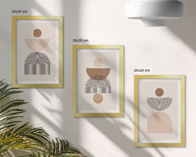 Stenska galerija slik Abstraktne oblike v odtenkih rjave in bež