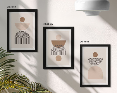 Stenska galerija slik Abstraktne oblike v odtenkih rjave in bež
