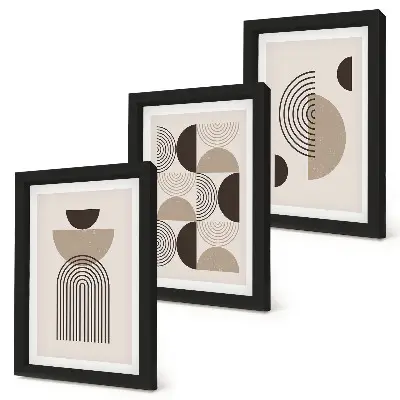 Stenska galerija slik z abstraktnimi geometrijskimi vzorci v minimalističnem slogu