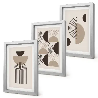 Stenska galerija slik z abstraktnimi geometrijskimi vzorci v minimalističnem slogu