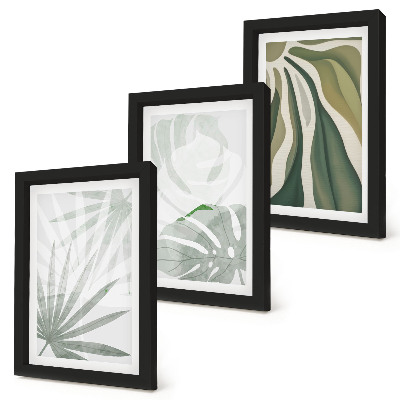 Stenska galerija slik Listi rastlin v odtenkih zelene in sive