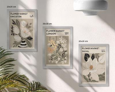 Stenska galerija slik Retro rože iz različnih mest po svetu