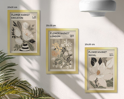 Stenska galerija slik Retro rože iz različnih mest po svetu