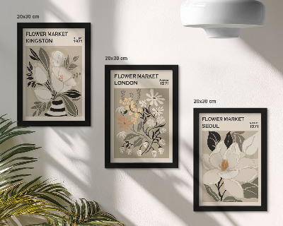 Stenska galerija slik Retro rože iz različnih mest po svetu