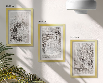 Stenska galerija slik Vzorci lesnih zrn v odtenkih sive in bele