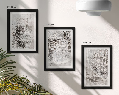 Stenska galerija slik Vzorci lesnih zrn v odtenkih sive in bele