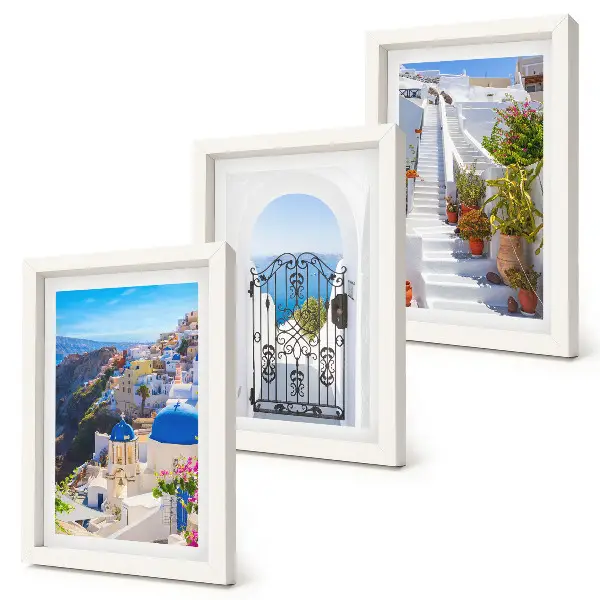 Stenska galerija slik pogledi na Santorini in grška arhitektura Oie