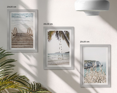Stenska galerija slik Plaža z lesenimi stopnicami in obmorsko gugalnico