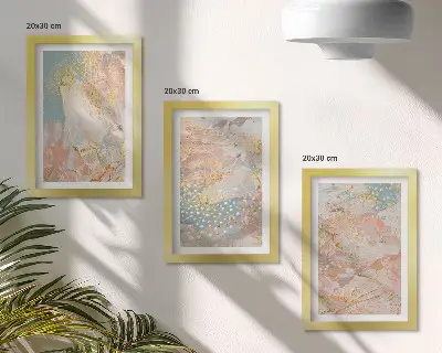 Komplet slik v okvirju abstraktni vzorci v pastelnih barvah s teksturo