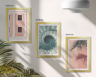 Komplet slik v okvirju Arhitektura v pastelnih odtenkih in spiralnih vzorcih