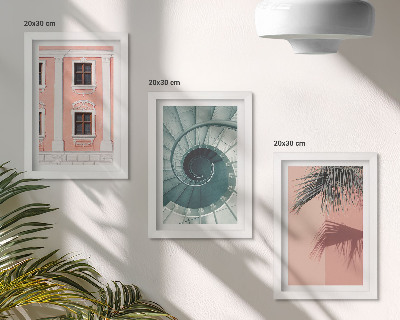 Komplet slik v okvirju Arhitektura v pastelnih odtenkih in spiralnih vzorcih