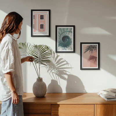 Komplet slik v okvirju Arhitektura v pastelnih odtenkih in spiralnih vzorcih