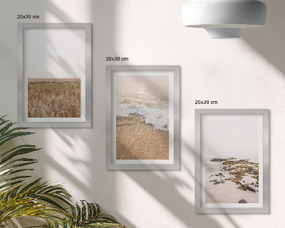 Stenska galerija slik Plaža z valovi in ​​morskimi kamni poleti