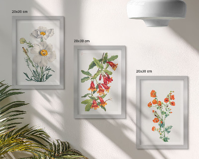 Stenska galerija slik Cvetlične kompozicije v retro vintage slogu