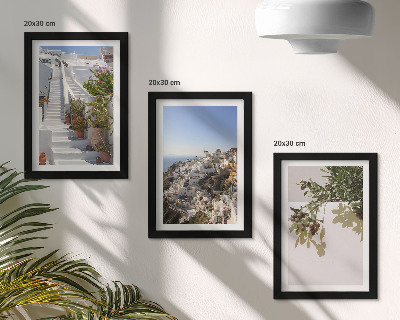 Stenska galerija slik Bele stopnice na Santoriniju s pogledom na mesto