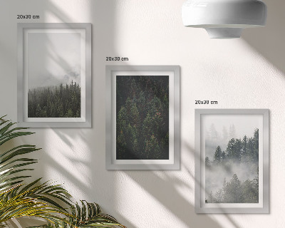 Stenska galerija slik Zeleni gozdovi v meglenem naravnem okolju