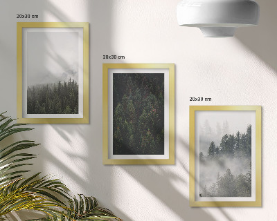 Stenska galerija slik Zeleni gozdovi v meglenem naravnem okolju