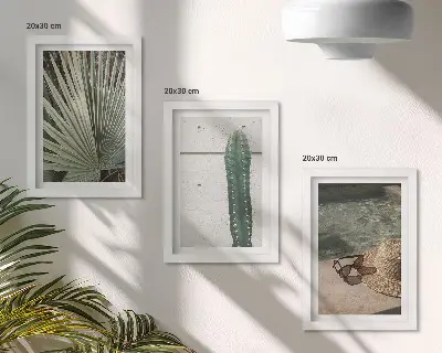 Stenska galerija slik s tropskimi rastlinami in motivi morskih počitnic