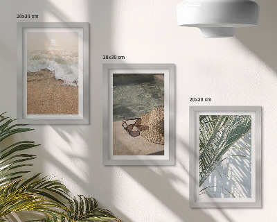 Stenska galerija slik Listi klobuka za plažo in sončnih očal
