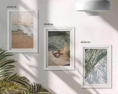 Stenska galerija slik Listi klobuka za plažo in sončnih očal