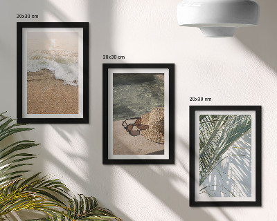 Stenska galerija slik Listi klobuka za plažo in sončnih očal