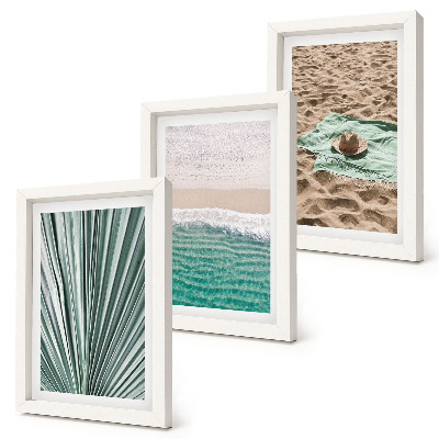 Set 3 slik v okvirju Poletni počitniški razgledi na plaži ob morju