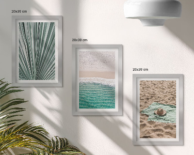 Set 3 slik v okvirju Poletni počitniški razgledi na plaži ob morju