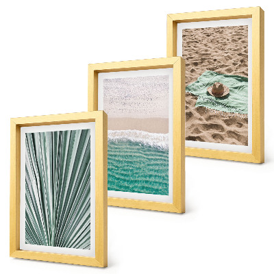 Set 3 slik v okvirju Poletni počitniški razgledi na plaži ob morju