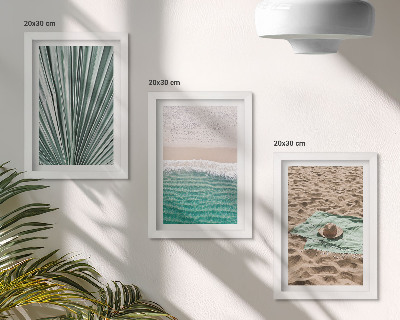 Set 3 slik v okvirju Poletni počitniški razgledi na plaži ob morju
