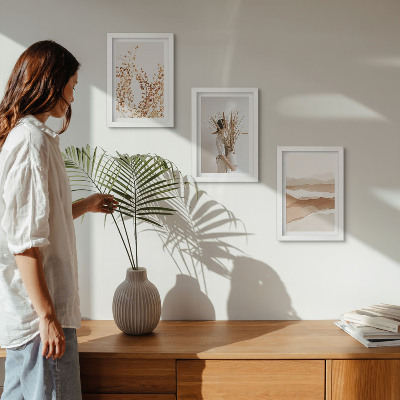 Stenska galerija slik Rastlinski motivi abstraktni rustikalni boho slog