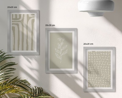 Stenska galerija slik Rastlinski in geometrijski vzorci v umirjenih barvah