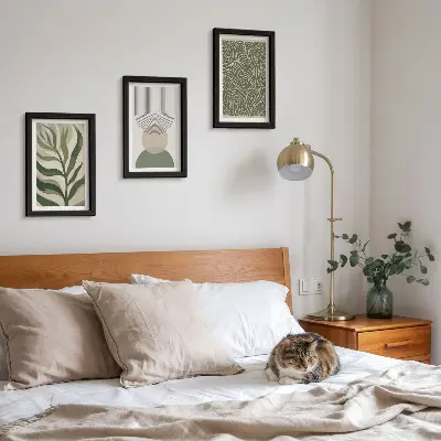 Stenska galerija slik abstraktni motivi z listi in geometrijskimi oblikami