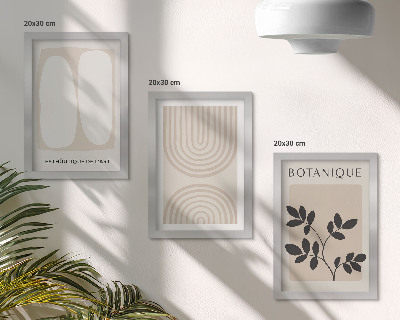 Komplet slik v okvirju Boho nežni plakati z abstraktnimi rastlinskimi motivi