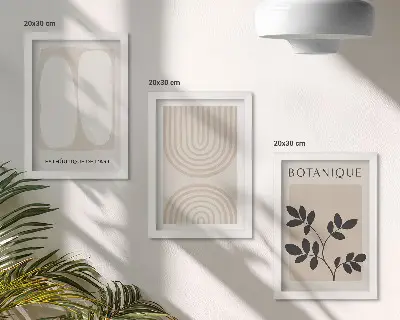 Komplet slik v okvirju z abstraktnimi boho rastlinskimi motivi