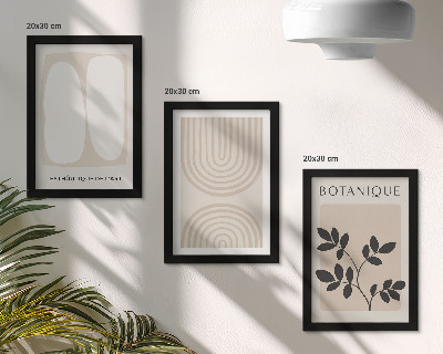 Komplet slik v okvirju Boho nežni plakati z abstraktnimi rastlinskimi motivi