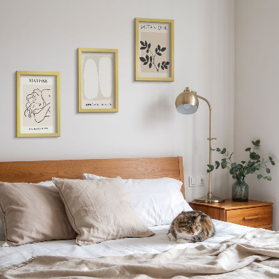 Set 3 slik v okvirju Elegantne minimalistične slike z rastlinskimi motivi Matisseja