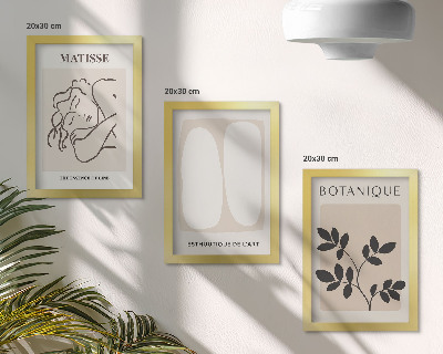 Set 3 slik v okvirju Elegantne minimalistične slike z rastlinskimi motivi Matisseja