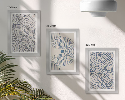 Stenska galerija slik Abstraktne dekorativne linije valovne oblike
