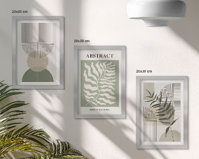 Stenska galerija slik Botanični abstrakti v rustikalnem boho slogu