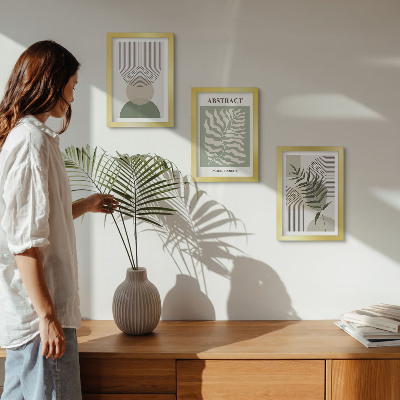 Stenska galerija slik Botanični abstrakti v rustikalnem boho slogu
