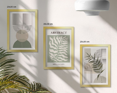 Stenska galerija slik Botanični abstrakti v rustikalnem boho slogu