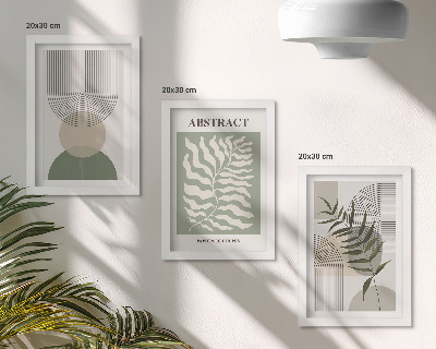 Stenska galerija slik Botanični abstrakti v rustikalnem boho slogu