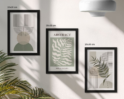 Stenska galerija slik Botanični abstrakti v rustikalnem boho slogu