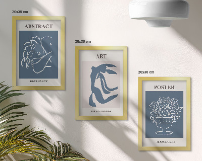 Set 3 slik v okvirju Matissejevi elegantni abstraktni vzorci s figurami in cvetjem