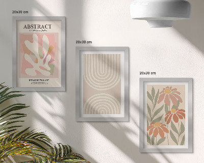 Stenska galerija slik Abstraktne oblike z rastlinskimi motivi v pastelnih barvah