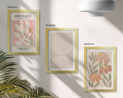 Stenska galerija slik Abstraktne oblike z rastlinskimi motivi v pastelnih barvah