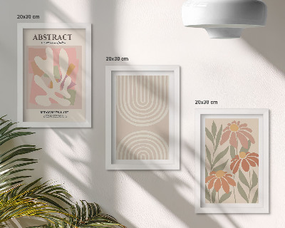 Stenska galerija slik Abstraktne oblike z rastlinskimi motivi v pastelnih barvah